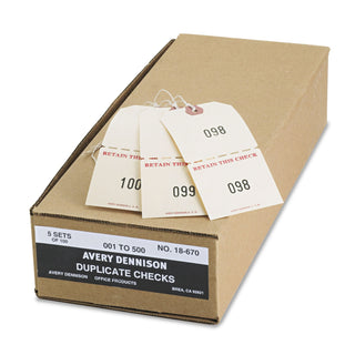 Avery 18670 Paper Claim Check, 2 3/8" x 4 3/4", Manila, 500/Box - Default Title