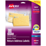 Avery Label, 1 3/4" Long, Clear - 2/3"
