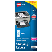 Avery 2163 Paper Label, 2" x 4", White, 100/Pack - Default Title