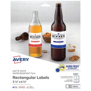 Avery 22827 Polyester Label, 3 1/2" x 4 3/4", White, 32/Pack - Default Title