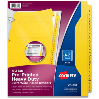 Avery 23081 Plastic Divider Set, 9" x 11", Yellow - Default Title