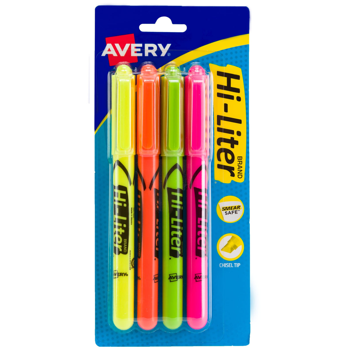 Avery 23545 Highlighter, 4 Colors, Assorted, 4/Pack - Default Title