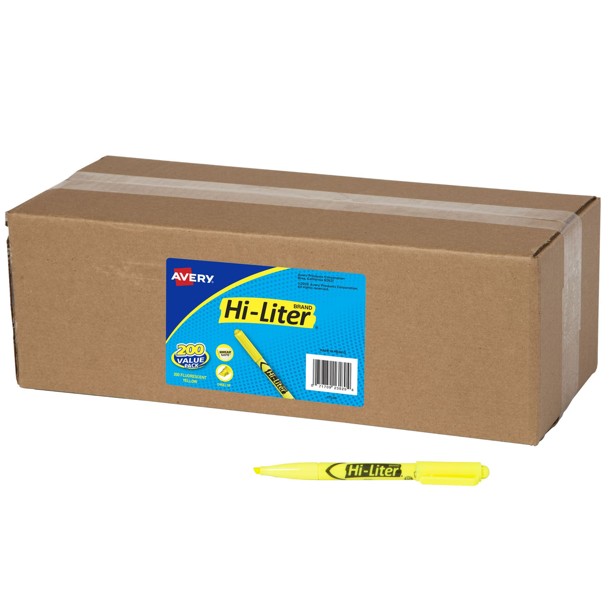 Avery 23825 Highlighter, Yellow, 200/Pack - Default Title