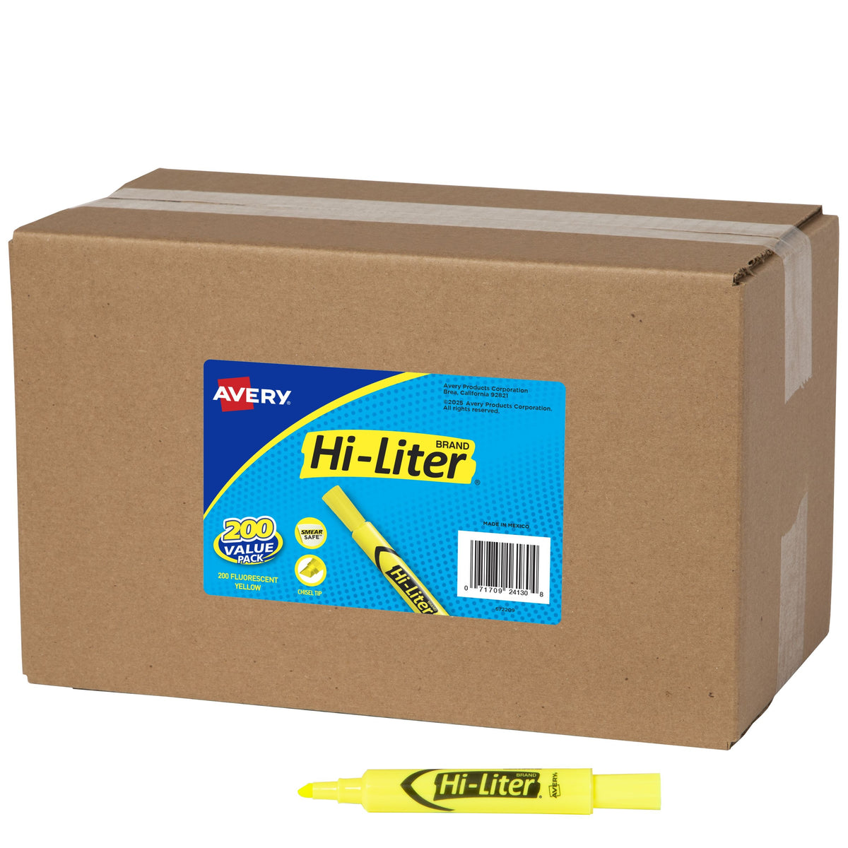 Avery 24130 Highlighter, Yellow, 200/Pack - Default Title