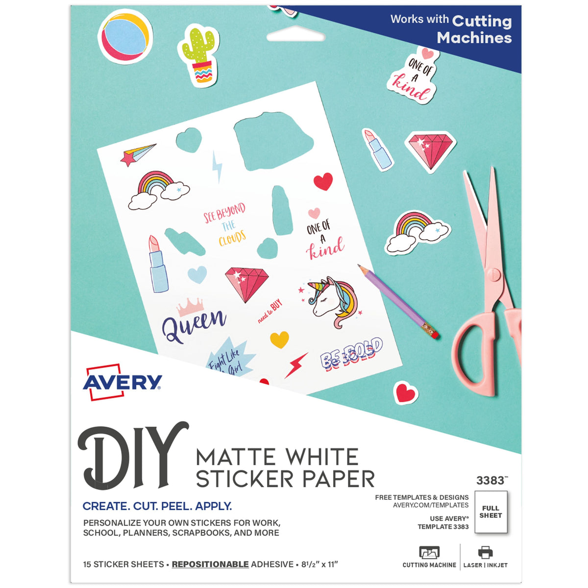 Avery 3383 Project Paper, 8 1/2" x 11", White, 15/Pack - Default Title