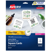 Avery 35703 Paper Card, 2 1/2" x 2 1/2", White, 180/Pack - Default Title