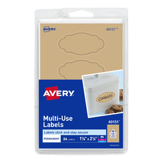 Avery 40151 Label, 1 1/8" x 2 1/4", Kraft, 24/Pack - Default Title