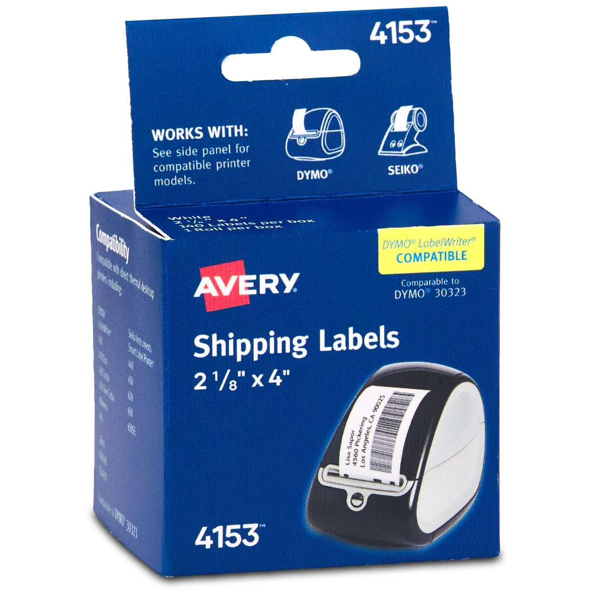 Avery 4153 Label, 2 1/8" x 4", White, 140/Box - Default Title