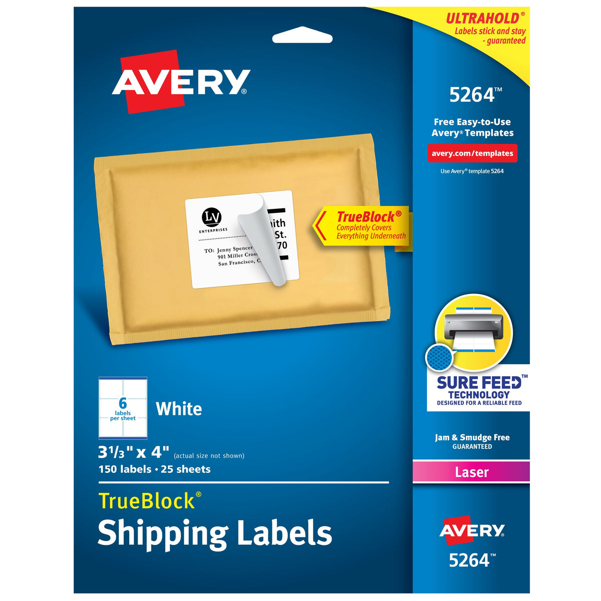 Avery Label, White - 3 1/3"