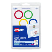 Avery 05407 Label, 1 1/4" Diameter, Assorted, 400/Pack - Default Title