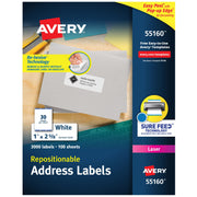 Avery Mailing Label, White - 1"