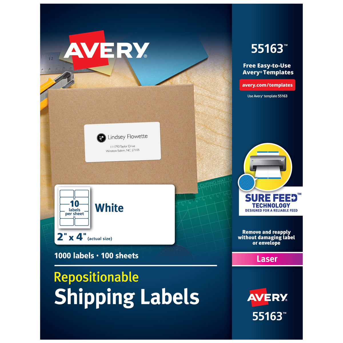 Avery Mailing Label, White - 2"
