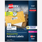 Avery Mailing Label, White - 2 5/8"