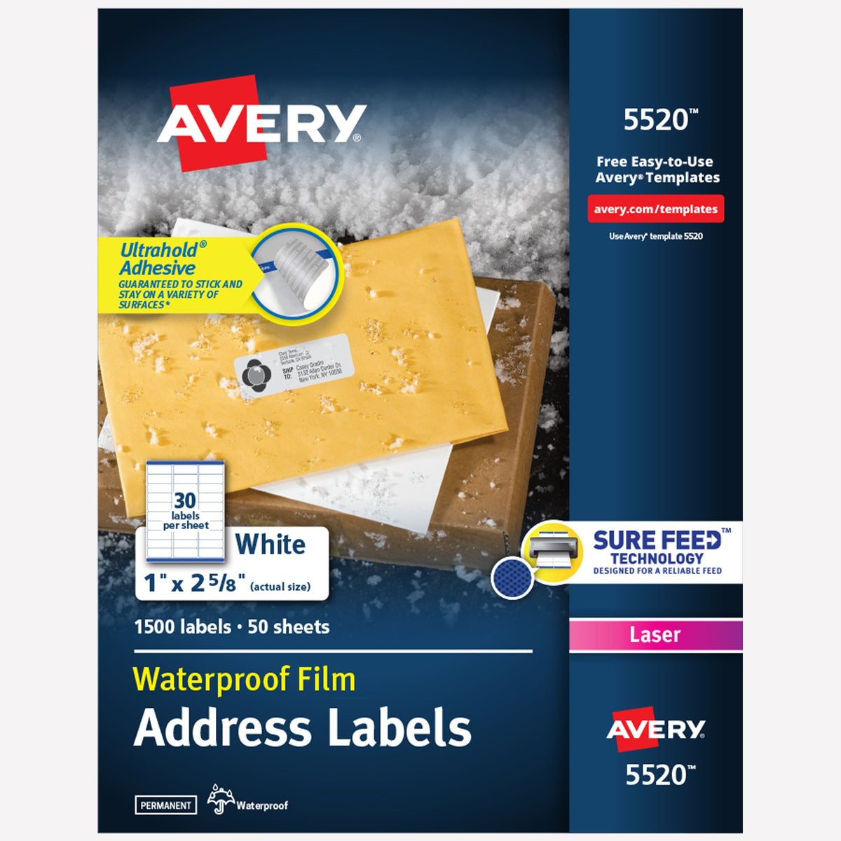 Avery Mailing Label, White - 2 5/8"