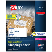 Avery 5523 Label, 2" x 4", White, 500/Box - Default Title