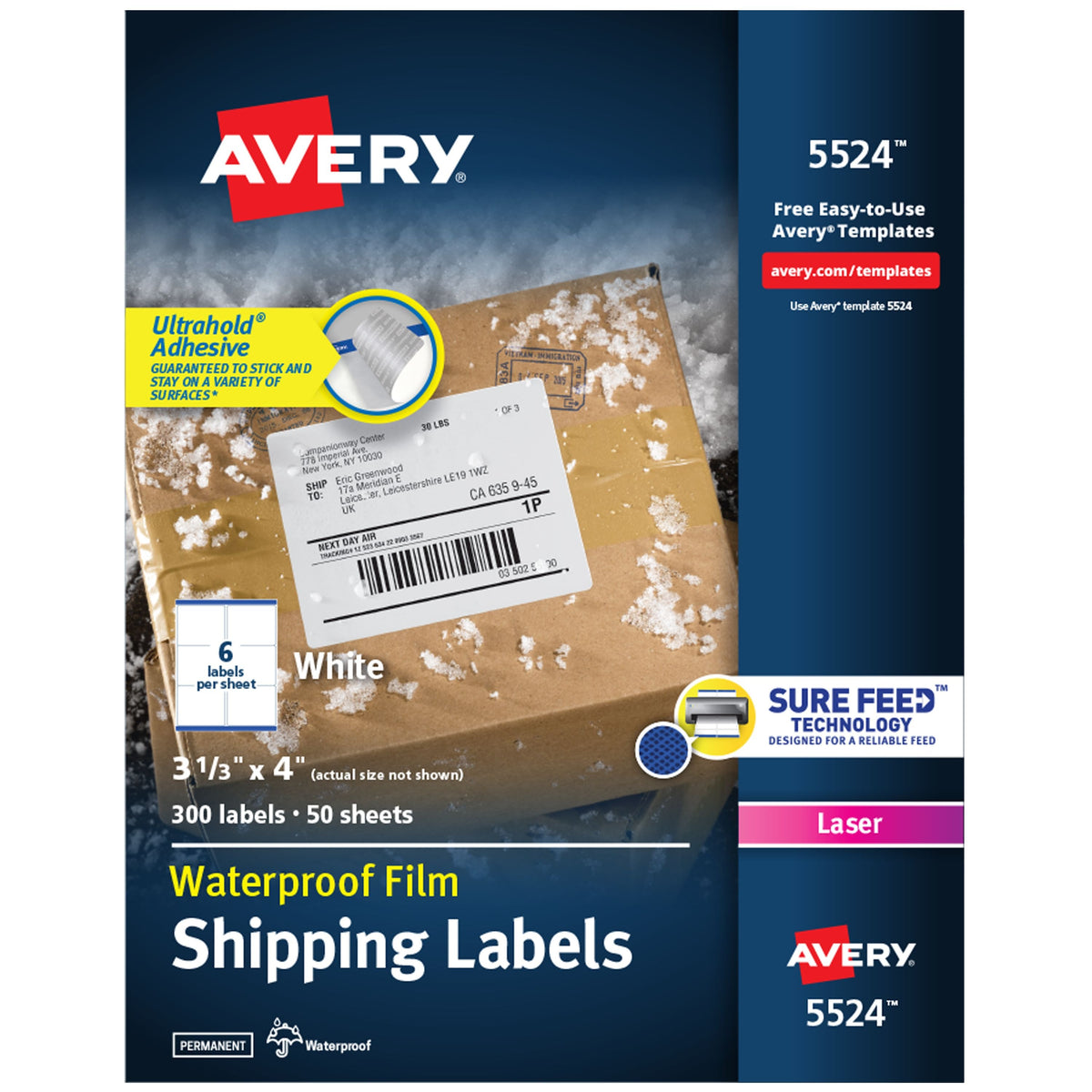 Avery Mailing Label, White - 4"