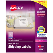 Avery Paper Label, 4" Long, Clear - 3 1/3"