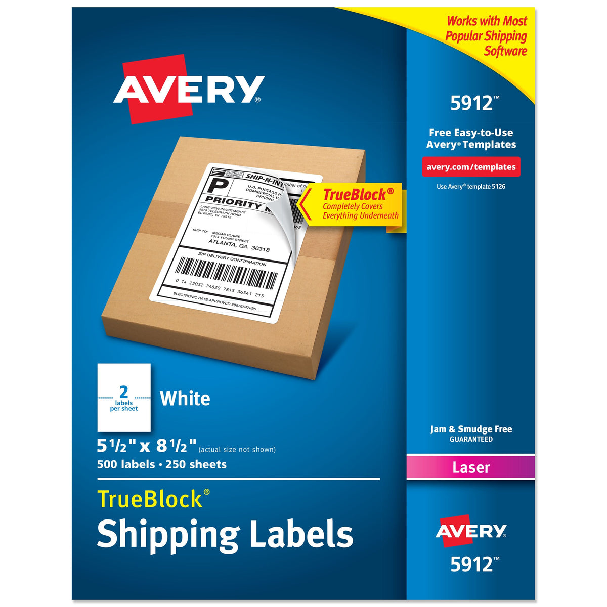 Avery Label, White - 5 1/2"
