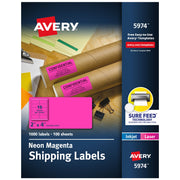 Avery Paper Label, 2" x 4", 1,000/Box - Purple