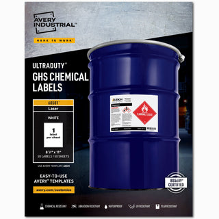 Avery Chemical Label, 8 1/2" x 11", White - 50/Pack