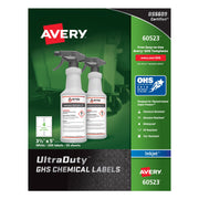 Avery 60523 Chemical Label, 3 1/2" x 5", White, 200/Pack - Default Title