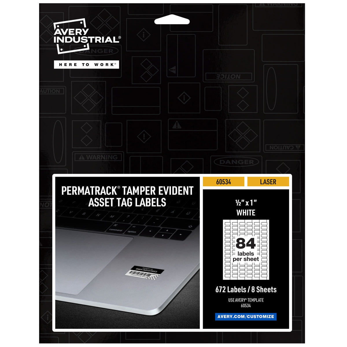 Avery Asset Label, White - 1"