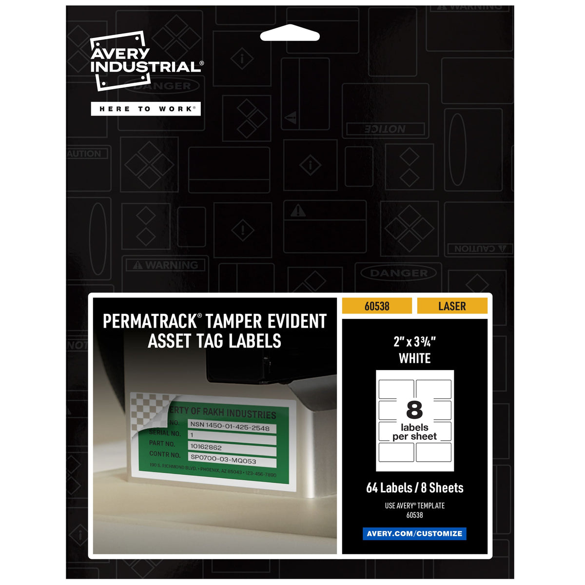 Avery Asset Label, White - 3 3/4"