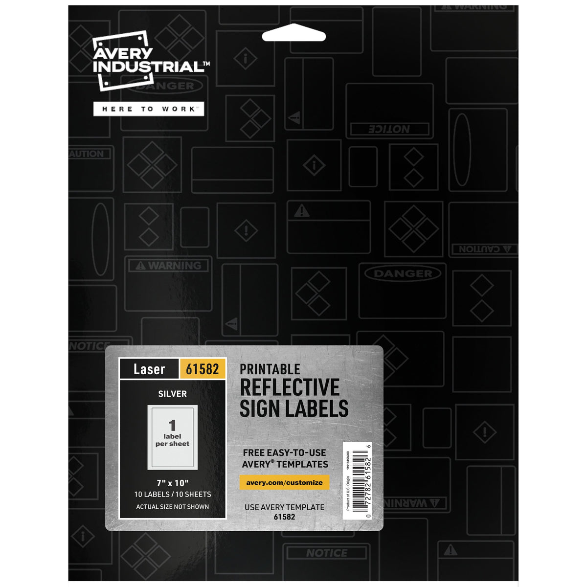 Avery Polyester Label, Silver - 10"