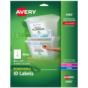 Avery 6465 Label, 8 1/2" x 11", White, 25/Pack - Default Title