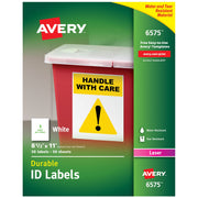 Avery 6575 Label, 8 1/2" x 11", White, 50/Pack - Default Title