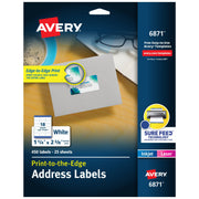 Avery 6871 Paper Label, 1 1/4" x 2 3/8", White, 450/Pack - Default Title