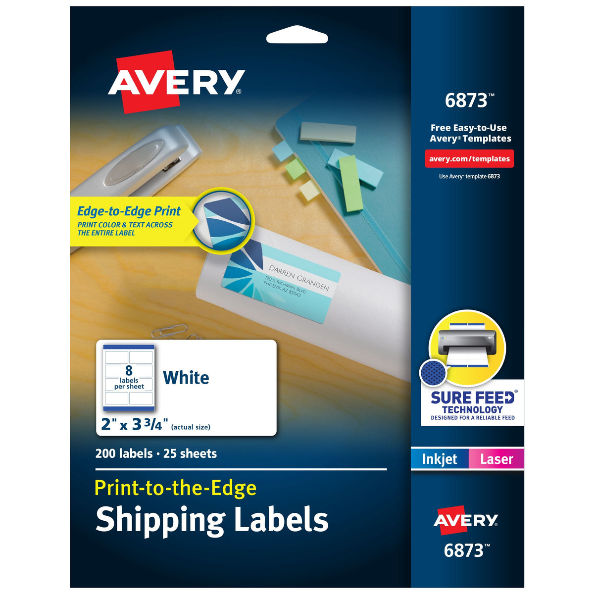 Avery Paper Label, White - 2"