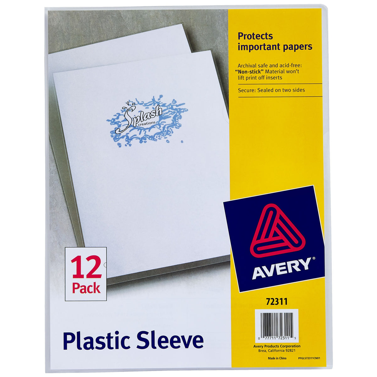 Avery 72311 Polypropylene Document Sleeve, Letter, Clear, 12/Pack - Default Title