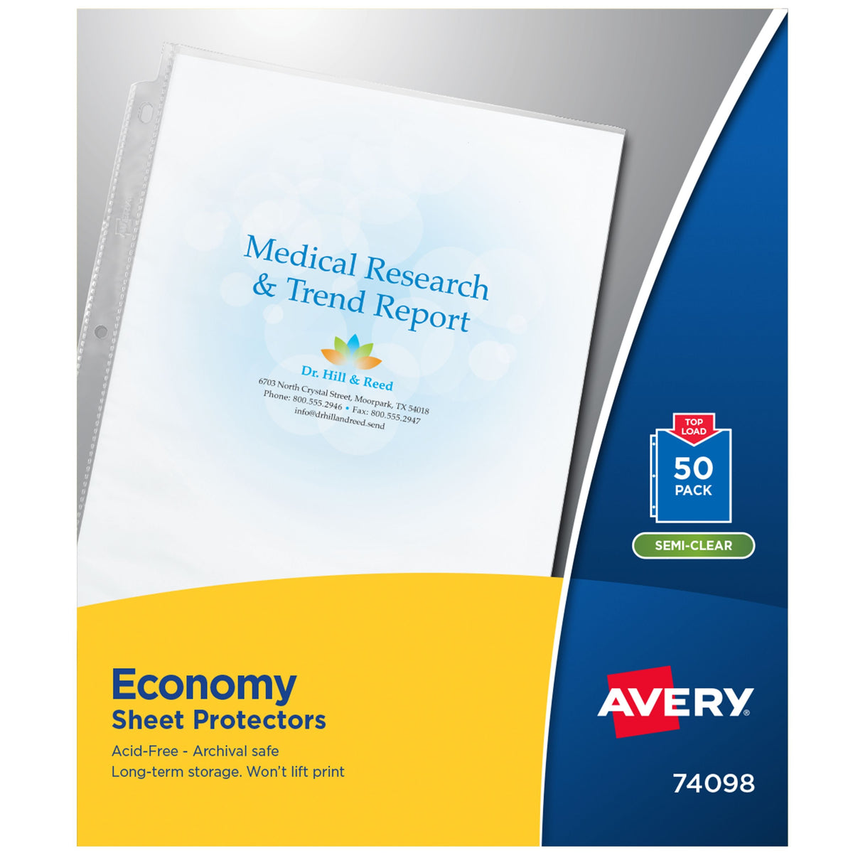 Avery 74098 Polypropylene Sheet Protector, Letter, Clear, 50/Box - Default Title
