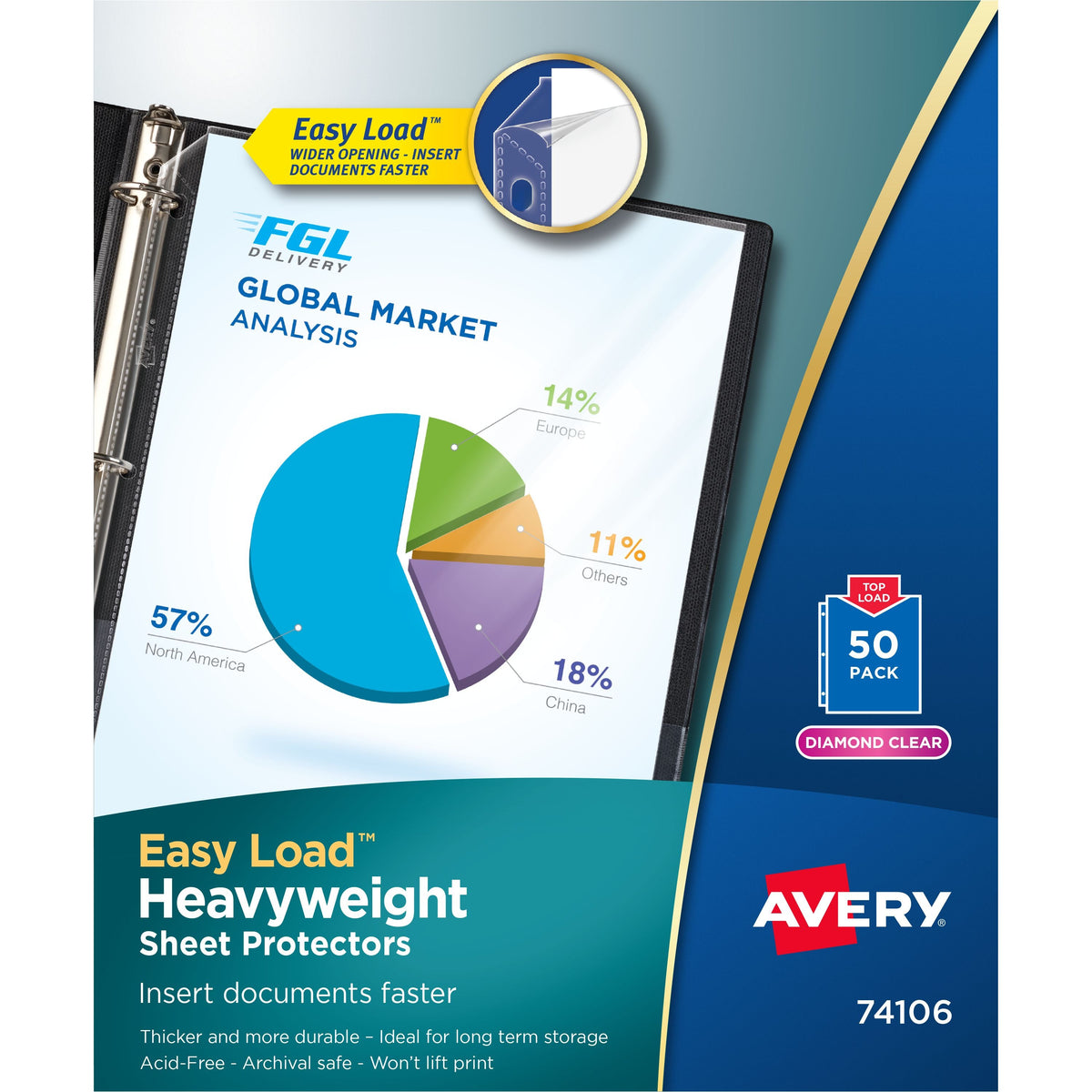 Avery 74106 Polypropylene Sheet Protector, Letter, Clear, 50/Box - Default Title
