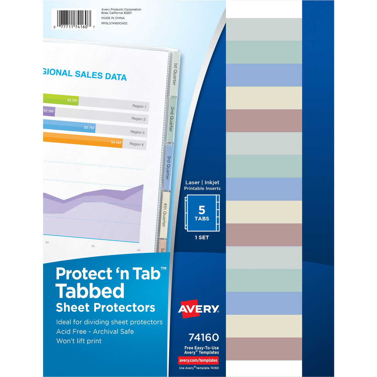 Avery 74160 Polypropylene Sheet Protector, Letter, Clear, 5/Set - Default Title