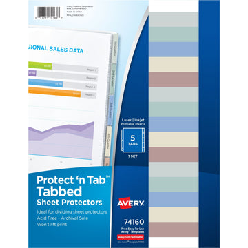 Avery 74160 Polypropylene Sheet Protector, Letter, Clear, 5/Set - Default Title