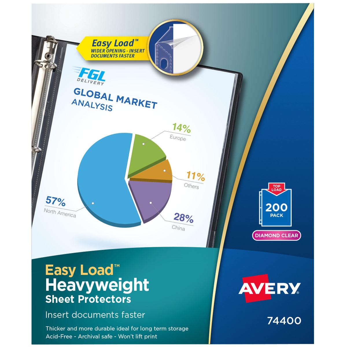Avery 74400 Polypropylene Sheet Protector, Letter, Clear, 200/Box - Default Title