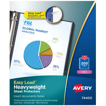Avery 74400 Polypropylene Sheet Protector, Letter, Clear, 200/Box - Default Title