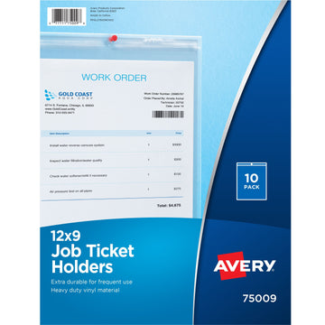 Avery 75009 Vinyl Ticket Holder, 9" x 12", Clear, 10/Pack - Default Title