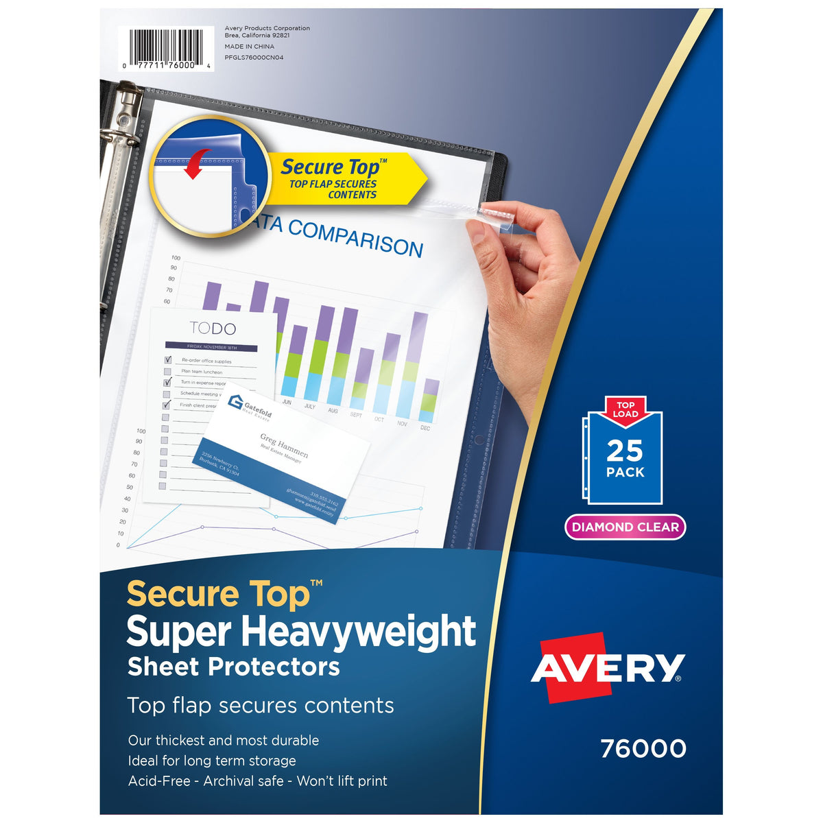 Avery 76000 Polypropylene Sheet Protector, Letter, Clear, 25/Pack - Default Title