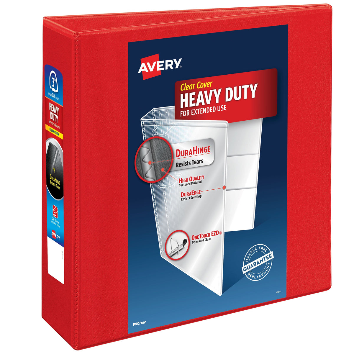 Avery Heavy-Duty Binder, 8 1/2" x 11" - Red / 670 Sheets