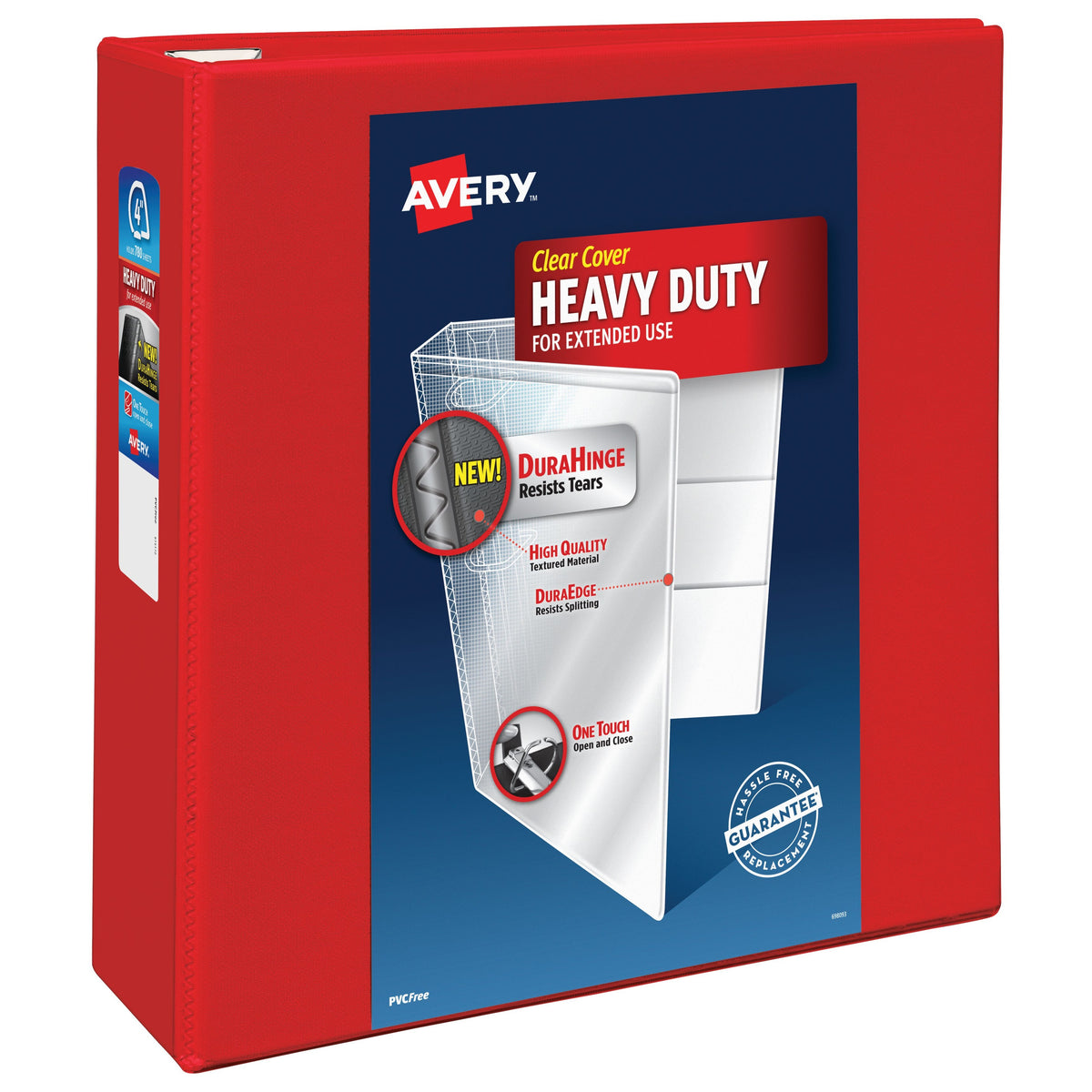 Avery Heavy-Duty Binder, 8 1/2" x 11" - Red / 780 Sheets