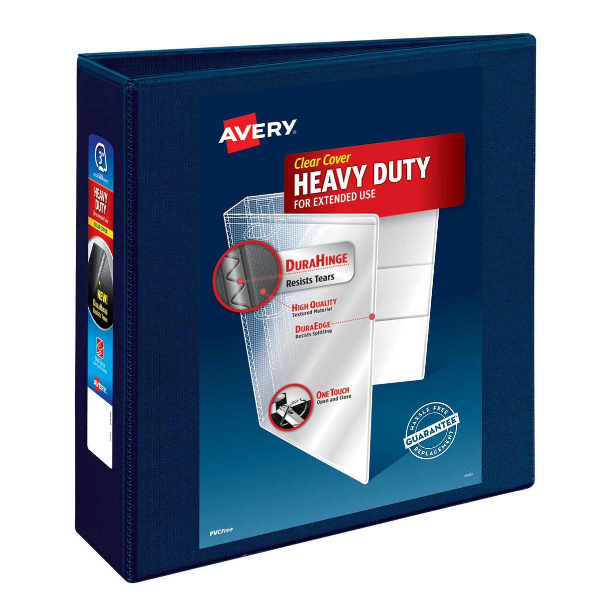 Avery Heavy-Duty Binder, 8 1/2" x 11" - Blue / 3" 670 Sheets