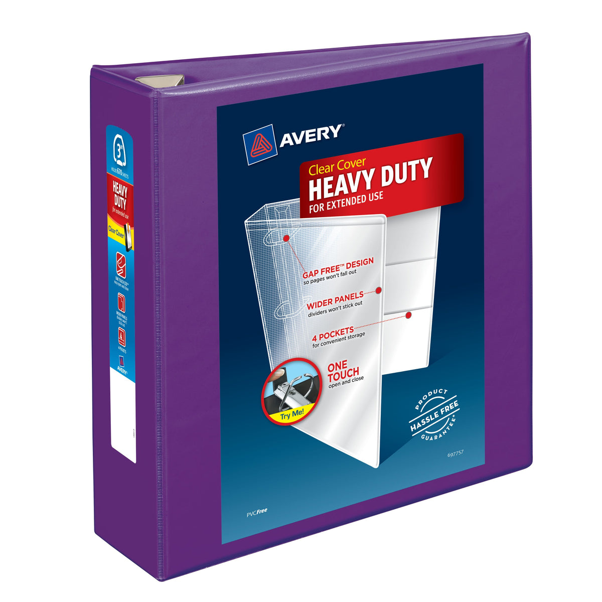 Avery Heavy-Duty Binder, 8 1/2" x 11" - Purple / 670 Sheets