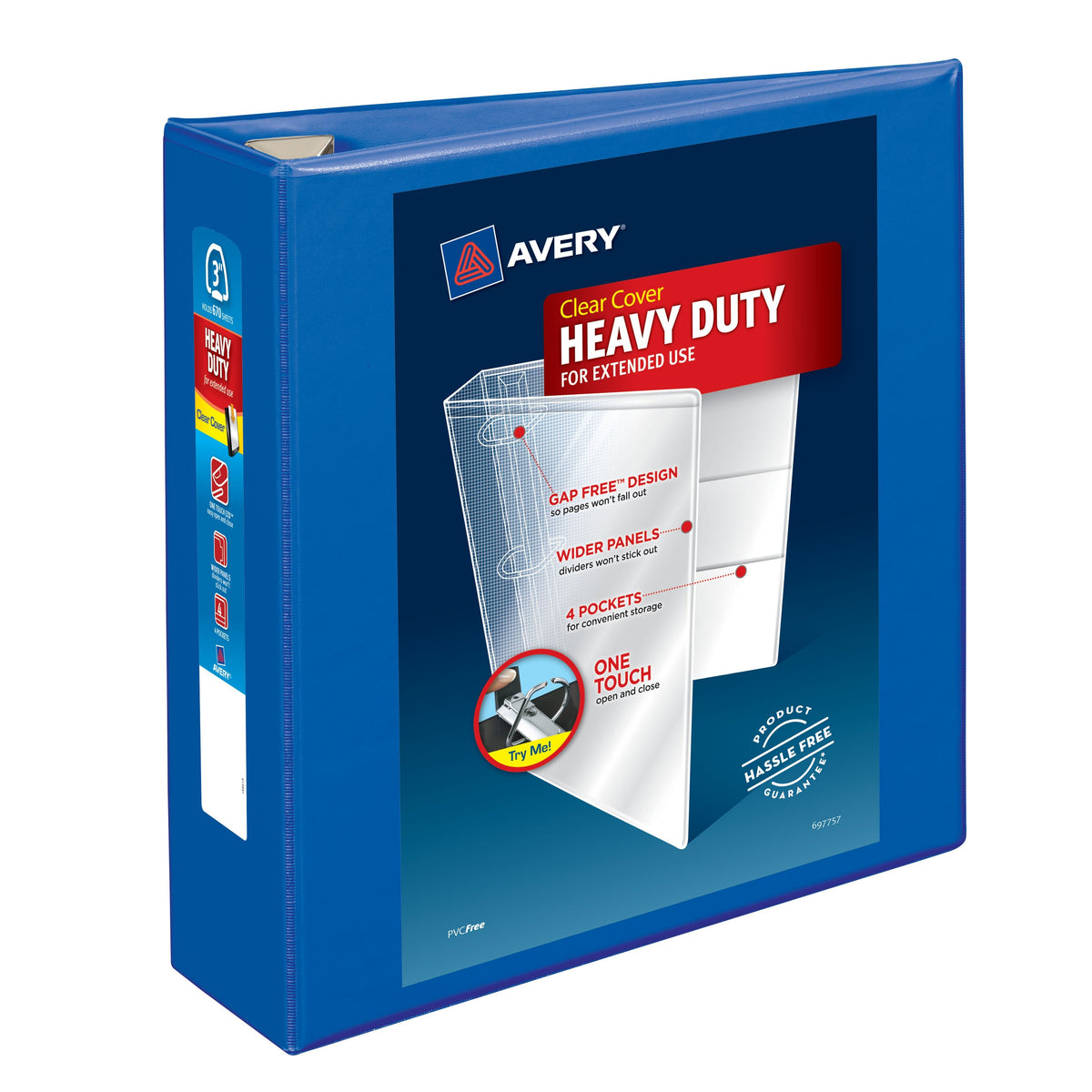 Avery Heavy-Duty Binder, 8 1/2" x 11" - Blue / 670 Sheets