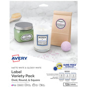Avery 80510 Label Variety Pack, White, 126/Pack - Default Title