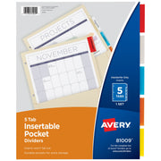 Avery Paper Divider Set, Assorted - 11 1/8"