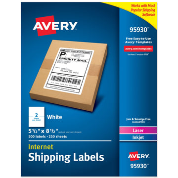 Avery 95930 Printable Label, 5 1/2" x 8 1/2", White, 500/Box - Default Title