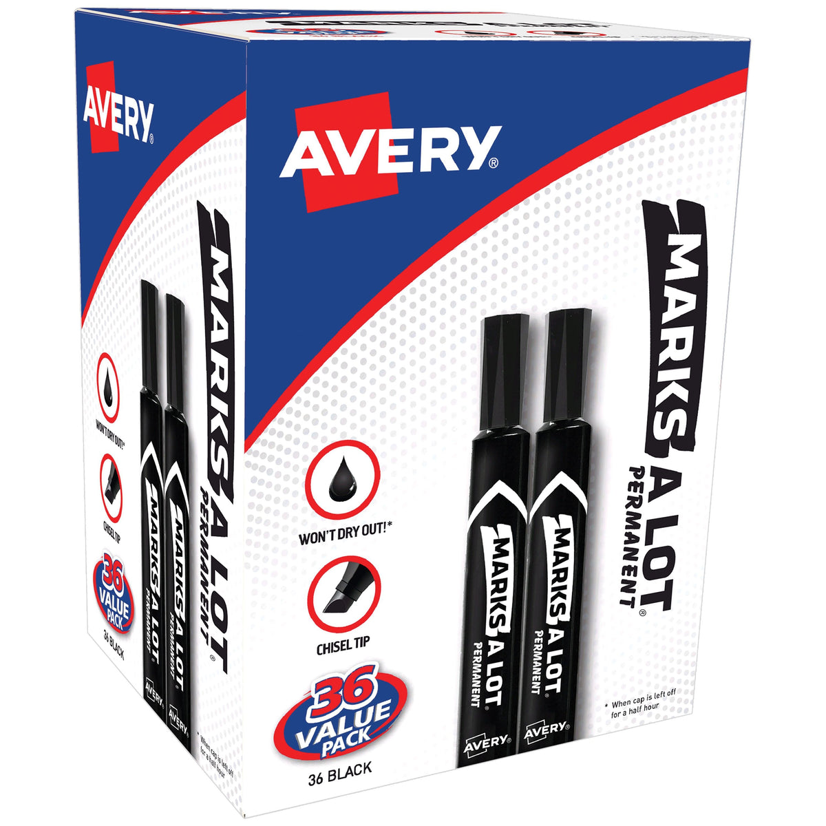 Avery 98206 Permanent Marker, Black, 36/Pack - Default Title